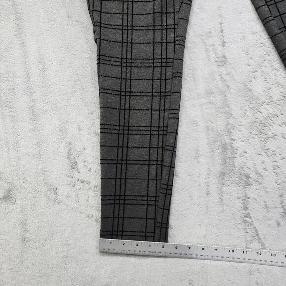 Style&Co Pants Womens M Gray Black Plaid Pull On Mid Rise Ponte Leggings Office - Picture 11 of 12